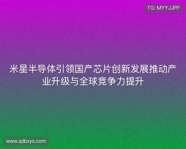 米星半导体引领国产芯片创新发展推动产业升级与全球竞争力提升 米星半导体引领国产芯片创新发展推动产业升级与全球竞争力提升